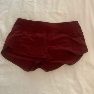 Lululemon speed up shorts red/maroon- size 6